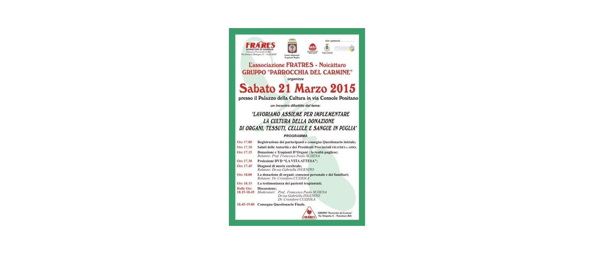 La locandina dell'evento